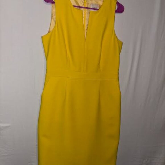 J. Crew Split Neck Suiting Dress Chartreuse 8 - Picture 3 of 7